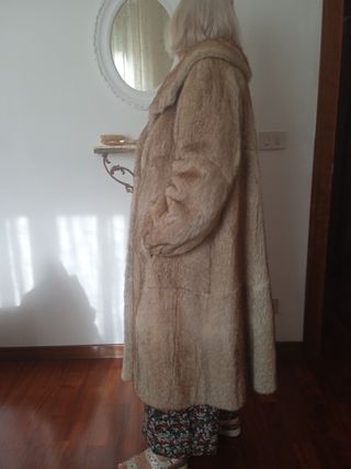 Cappotto pelliccia beige