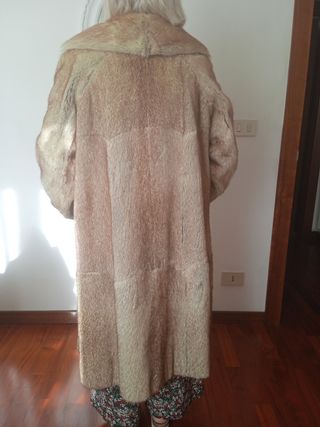 Cappotto pelliccia beige