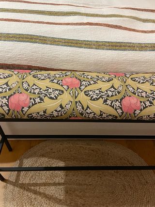 Banqueta hierro tapizada -  estampado flores
