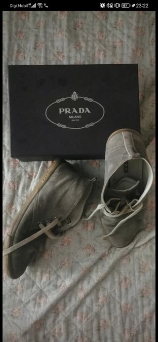 Botines Prada grises, talla 42