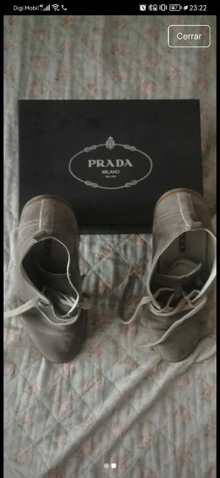 Botines Prada grises, talla 42