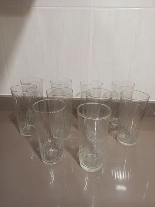 8 Vasos de tubo cristal
