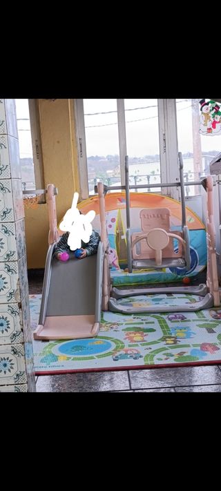 Parque Infantil 2 en 1: Columpio y Tobogán