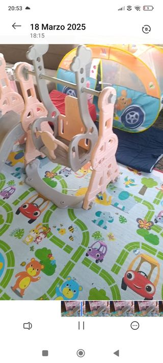 Parque Infantil 2 en 1: Columpio y Tobogán