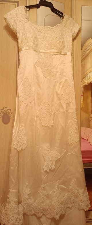 Vestido novia blanco encaje