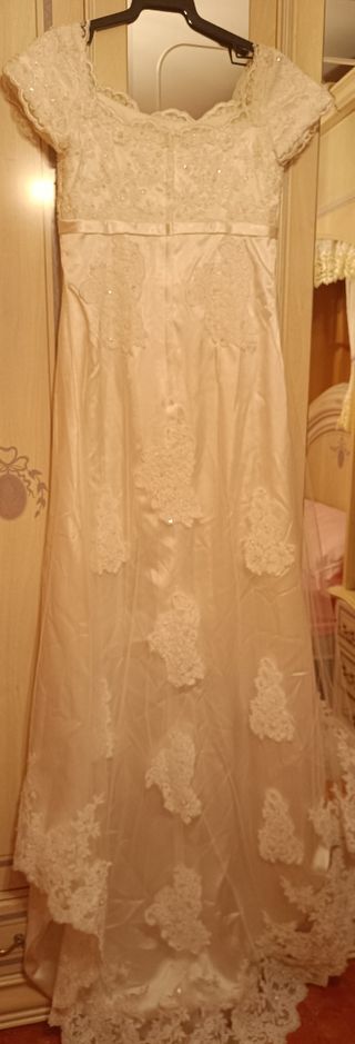 Vestido novia blanco encaje