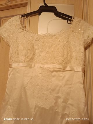 Vestido novia blanco encaje