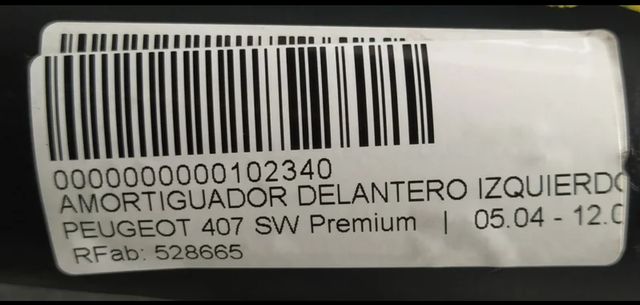 Amortiguador Peugeot 407 2.0 HDI