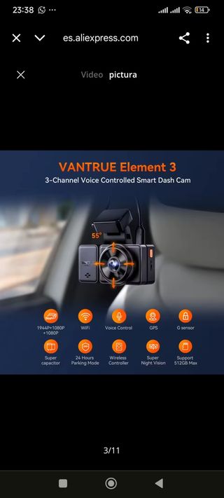 Vanture E3 - Cámara Coche 3 Canales GPS