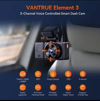 Vanture E3 - Cámara Coche 3 Canales GPS