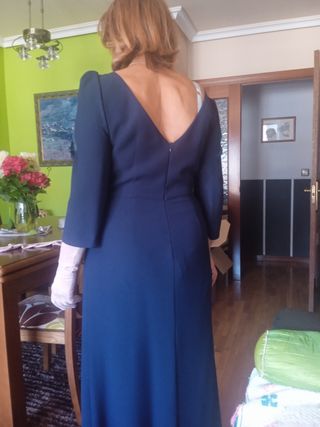 Vestido fiesta azul y rosa