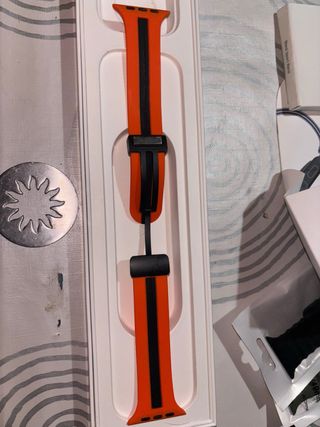 Correa Apple Watch 44mm naranja-negro