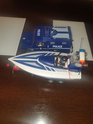 Playmobil Policía: Barco y Coche