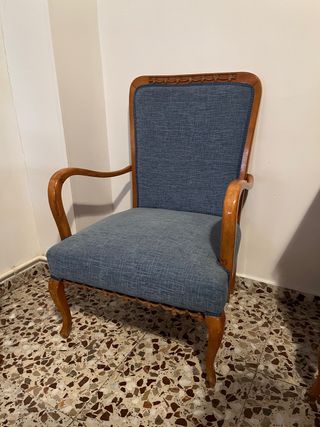 2 Butacas madera azul