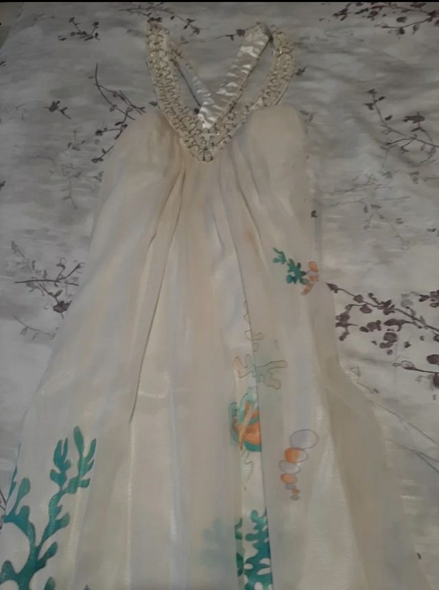 Vestido largo seda estampado