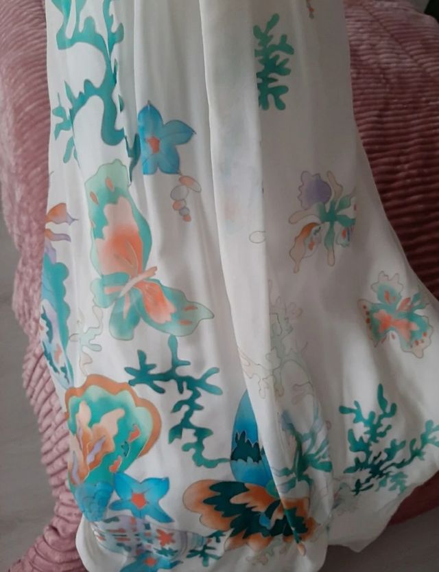 Vestido largo seda estampado