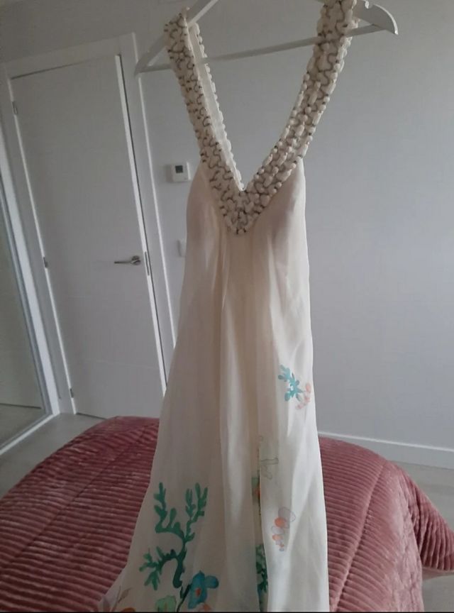 Vestido largo seda estampado