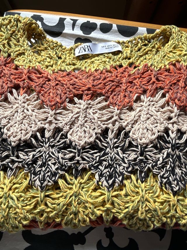 Top crochet Zara multicolor