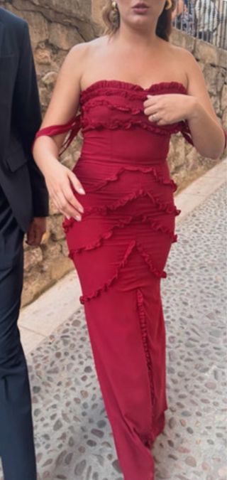 Vestido rojo elegante fiesta