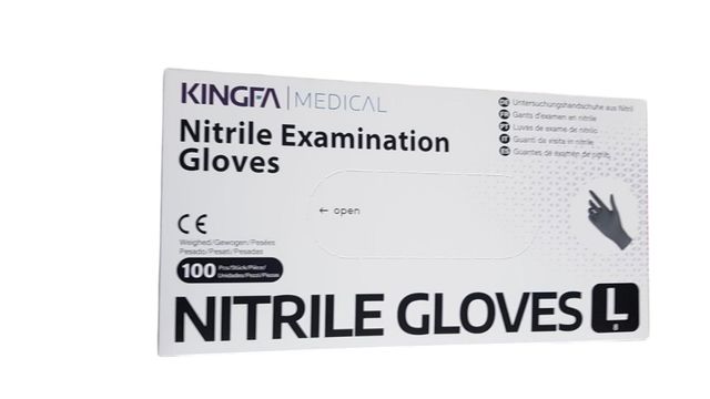 Guantes Nitrilo Kingfa - Negro - Talla S M L XL
