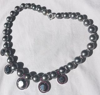 Collar Perlas Tahitianas Diamantes