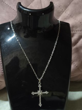 Collar Cruz Plata Brillante