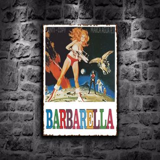 PLACA METALICA BARBARELLA CARTEL PELICULA METAL