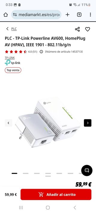 TP-Link AV600 PLC - HomePlug AV