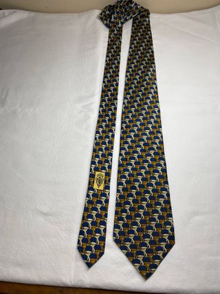 Corbata estampada eslabón vintage seda de Gucci 