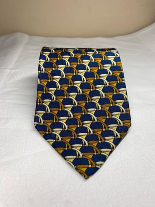 Corbata estampada eslabón vintage seda de Gucci 