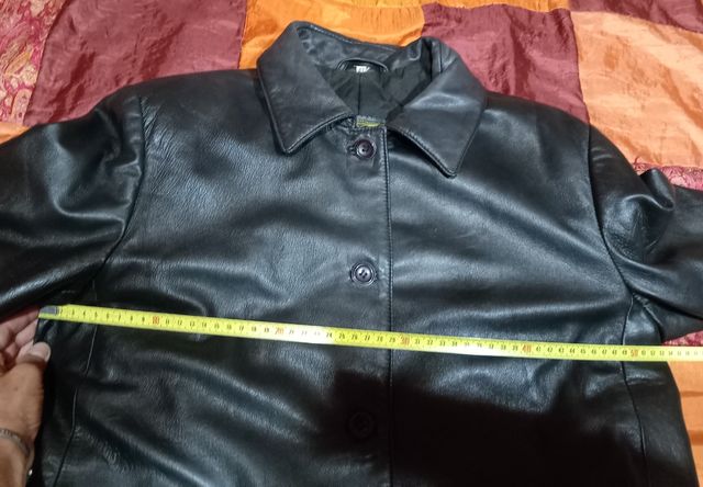 Giacca Pelle Nera Lunga