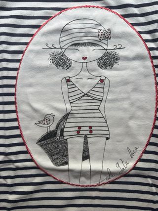 Camiseta La Gata Loca rayas M
