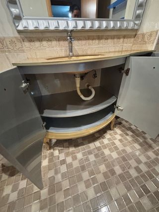 Mueble baño curvo semi-nuevo regalo espejo