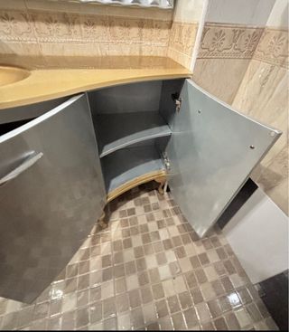 Mueble baño curvo semi-nuevo regalo espejo