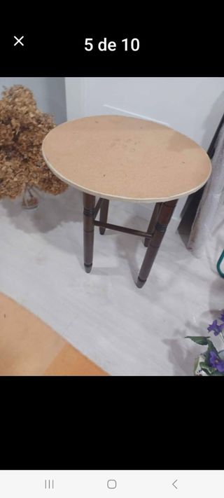  MESA AUXILIAR Von Mantel redondo con volantes  