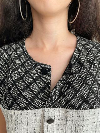 Blusa-Chaleco Crema con Negro || M (38)