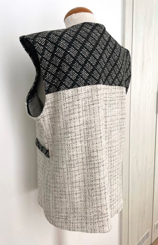 Blusa-Chaleco Crema con Negro || M (38)