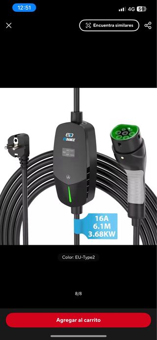 (170€)Cargador Coche Eléctrico + bolsa transporte 