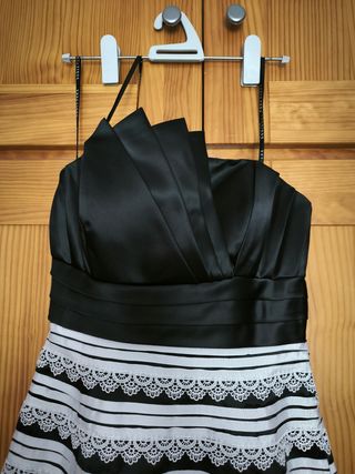 Vestido Fiesta Sonia Peña Blanco-Negro