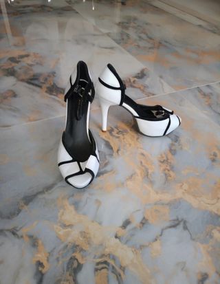 Zapatos mujer blanco y negro talla 38