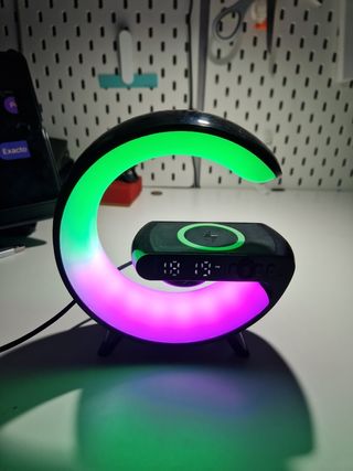 Lampara-Cargador inalámbrico con reloj