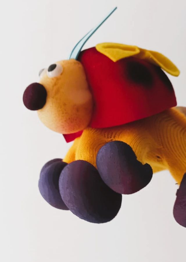 Marioneta mariquita artesanal