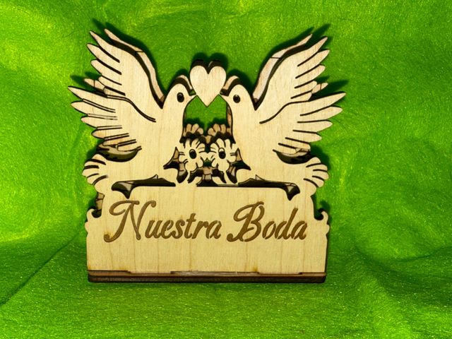 Llaveros madera grabados - boda