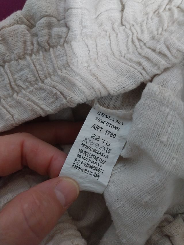 Shorts lino beige mujer