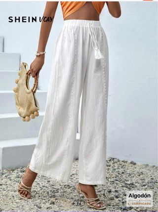 Pantalones SHEIN algodón blancos