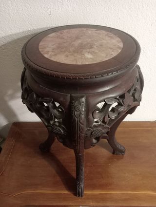 Portavaso sgabello  legno marmo stile Cinese
