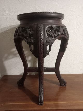 Portavaso sgabello  legno marmo stile Cinese
