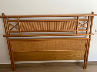 Cabecero mimbre - Cama madera