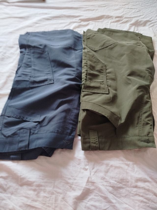 2 pantalones cortos XL - Azul & Verde