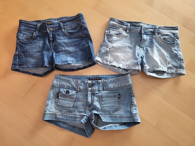 3 pantalones cortos Jeans Mujer